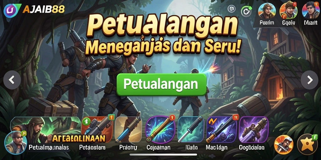 Tampilan antarmuka yang menarik dari game petualangan AJAIB88.