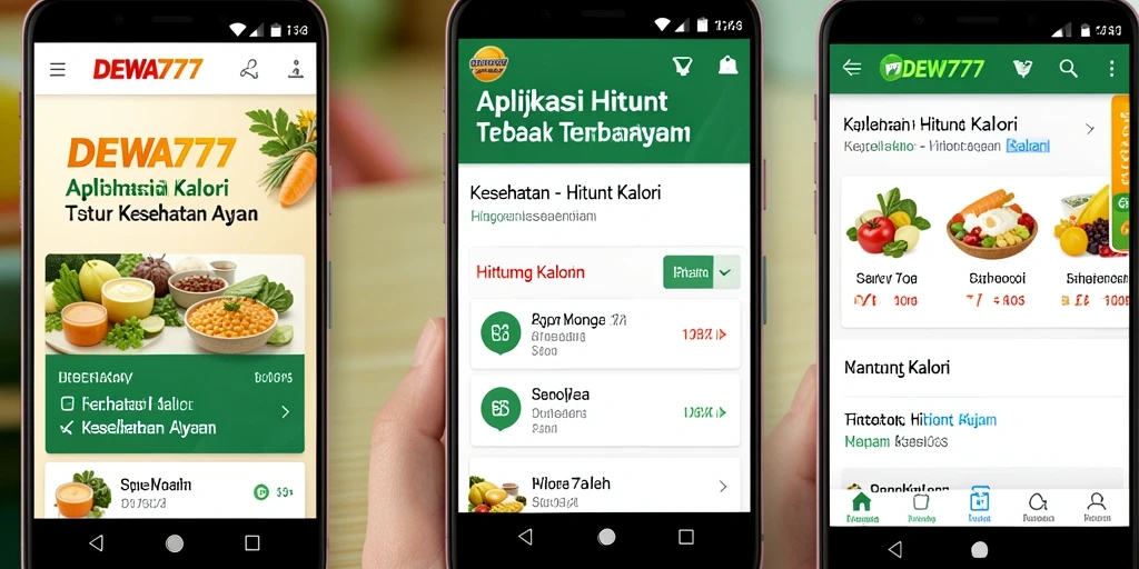 Antarmuka DEWA777 untuk menghitung kalori dengan fitur yang mudah digunakan.
