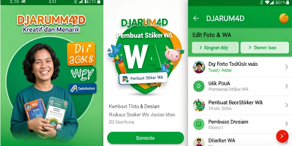 Antarmuka DJARUM4D untuk membuat stiker WA yang mudah dan menarik.