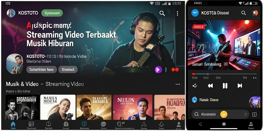 Tampilan antarmuka KOSTOTO yang menarik dan mudah digunakan untuk Streaming Video.
