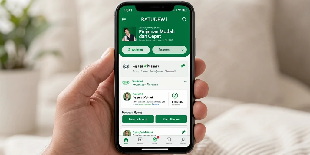 Antarmuka pengguna aplikasi RATUDEWI untuk pengajuan pinjaman.