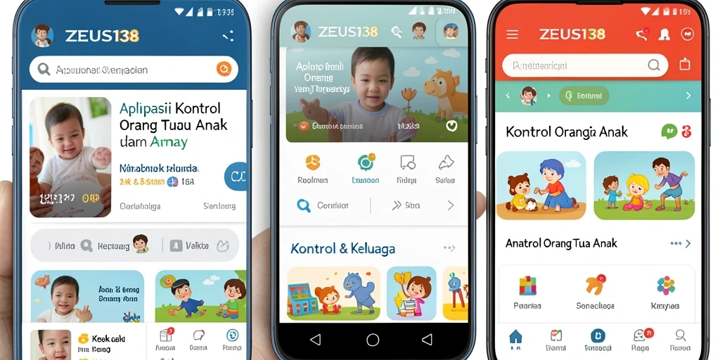 Tampilan antarmuka aplikasi ZEUS138 untuk kontrol orang tua anak.